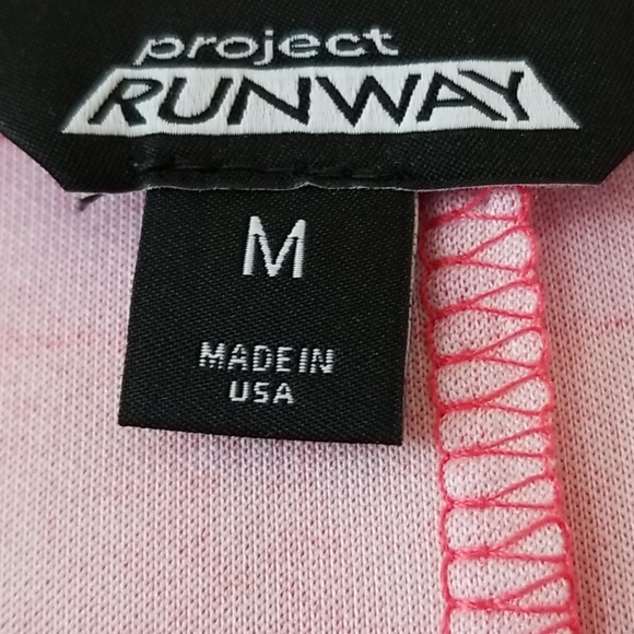 Project Runway | Pink & orange striped long sleeve bodycon midi dress me… - Picture 4 of 10